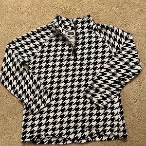 MudPie Black and White Houndstooth 1/4 zip size S(4-6)